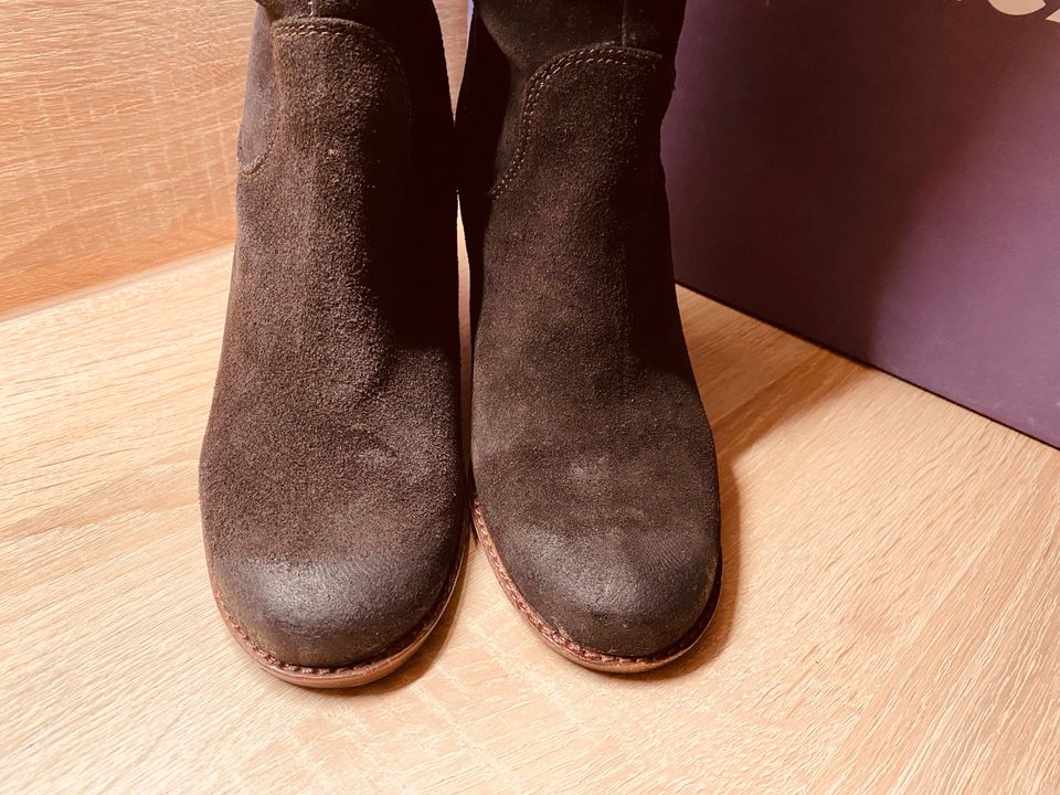 Neuw. MEXX  braun Winter Leder  Stiefel Lederstiefel Boots Fell in Frankfurt am Main