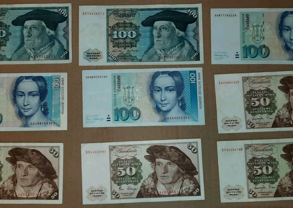 1000 DM Schein Banknote Mark Sammlung 5 bis 100 Mark in Quickborn