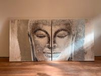Buddha Bild - Handgemaltes Diptychon 97x194 weiß/silbern Bayern - Griesstätt Vorschau