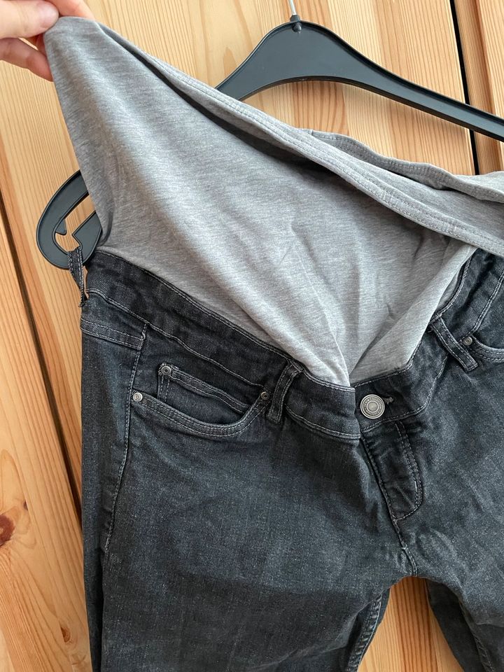 Skinny Jeans Schwangerschaft grau - Umstandshose - Umstandsjeans in Leipzig