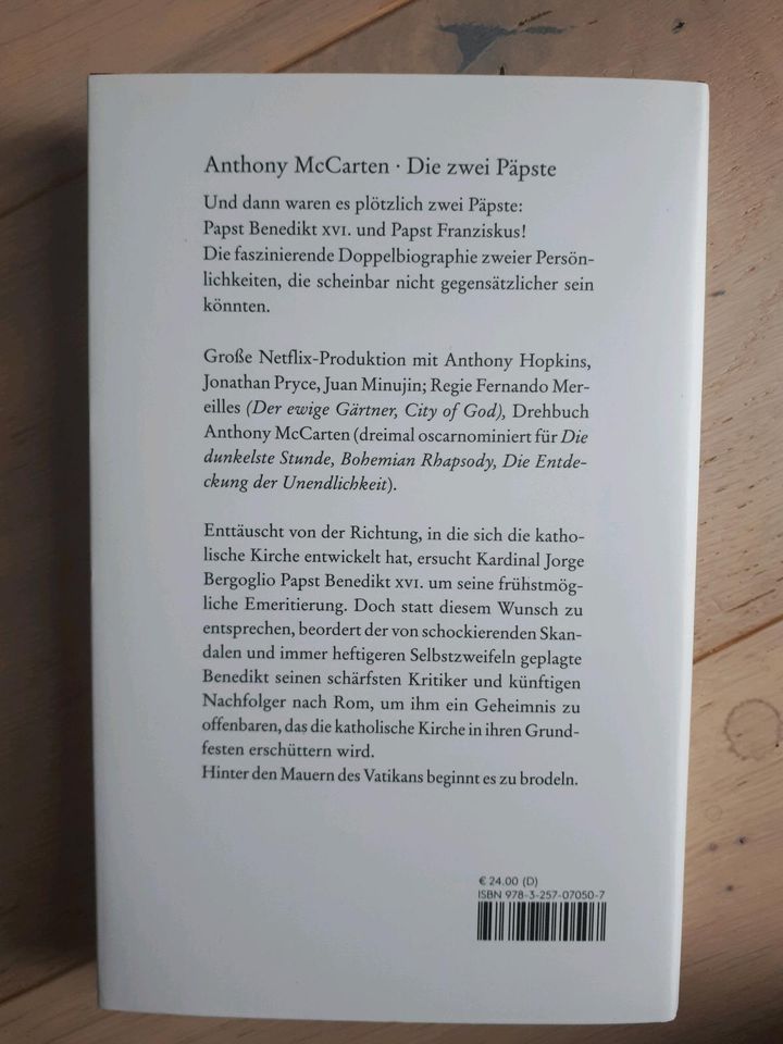 *NEU*, Anthony McCarten, Die zwei Päpste, Franziskus Benedikt in Weil a. Lech