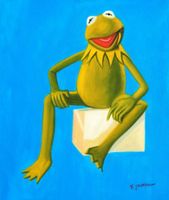 Pop Art- Muppets Kermit auf Blau c93268 50x60cm Ölbild handgemalt Berlin - Treptow Vorschau