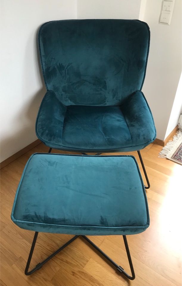 Designer Sessel in blau/grün (wie neu) in Stuttgart