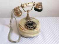 Vintage 70er Onyx Telefon analog Wählscheibe, Stein Marmor, Gold Hessen - Zierenberg Vorschau