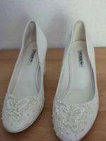 Hochzeitsschuhe weiß Pumps mit breitem Absatz Gr. 38 mit Perlen Niedersachsen - Gleichen Vorschau