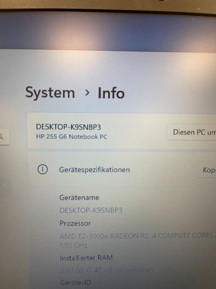 HP 255 G6 AMD E2 9000e in Nürnberg (Mittelfr)