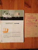 Prospekt Fernseher Sibylle I,53BTG105 Staßfurt+Prüfnachweis 1963 Sachsen - Burkau Vorschau