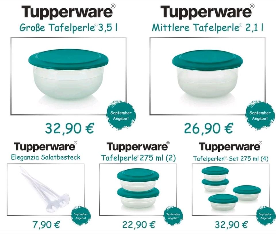 Tafelperlen 3,5 l 2,1 l 275 ml 450 ml Tupperware neu in Ismaning