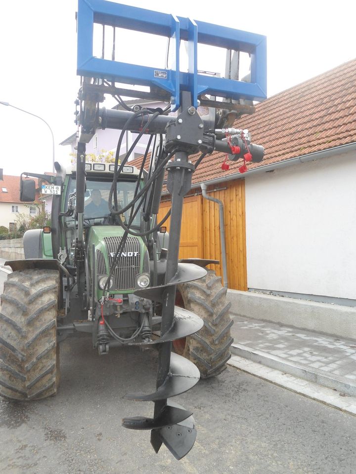 Erdbohrer Hopfen Bohrer Zapfwelle Hydr Frontlader Schneide Messer in Wildenberg