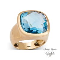 18K 750 Gold 12,50 Ct Blauer Topas Solitaire Ring RG 56 Zert. Top weihnachten Damen Geschenk Versand Händler echtschmuck Rheinland-Pfalz - Igel Vorschau