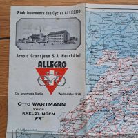 1936 Schweiz Landkarte Allegro Fahrrad Werbung Reklame Rad Bayern - Lindau Vorschau