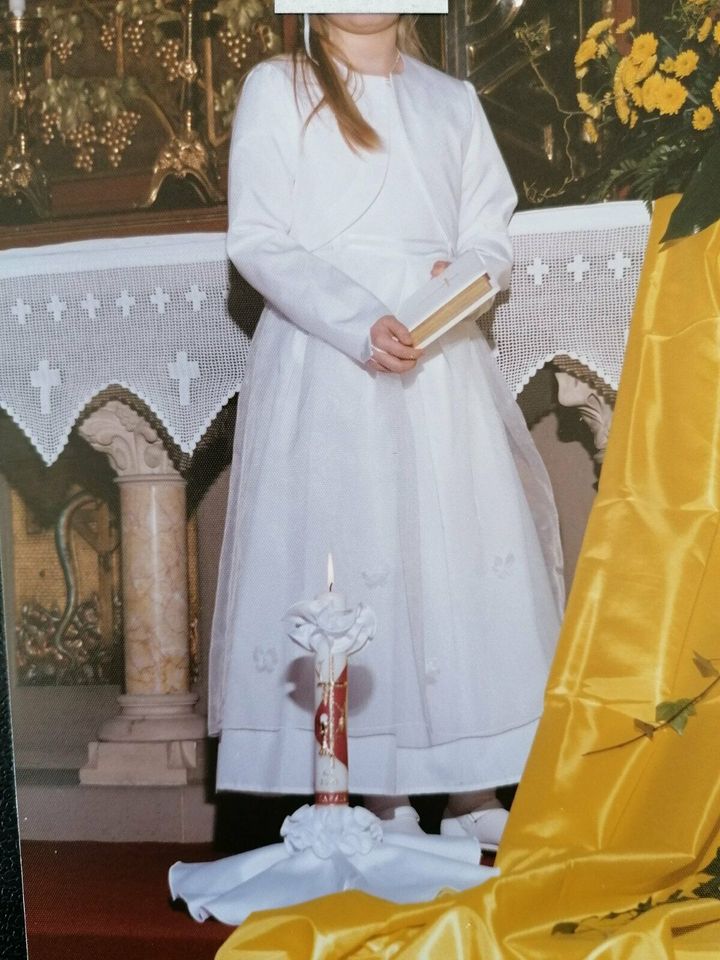 Kommunionkleid mit Bolero in Gr.146 + Zubehör Marke Königsmühle in Massenbachhausen