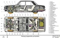 MERCEDES W114 W115 Strich /8 Schnittbild Kunstdruck 100x70cm €39* Niedersachsen - Gifhorn Vorschau