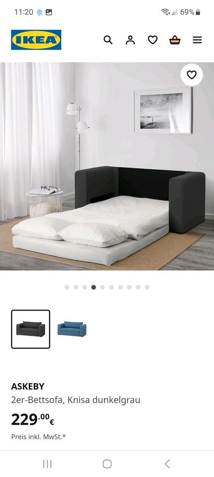 Bett-Sofa von Ikea Askebey grau in Saterland