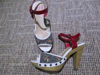 sexy Seven Seconds Heels Sandalen Plateau Holz Optik Plaste Absat Sachsen - Brandis Vorschau