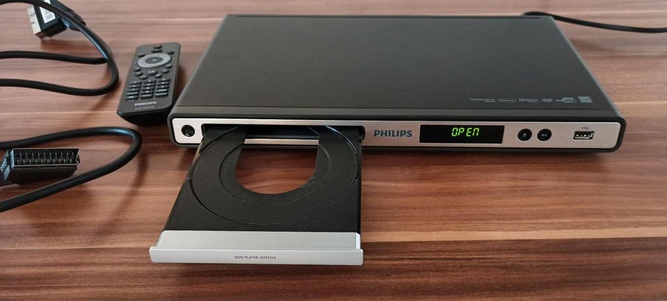 Philips DVD Player mit Fernbedienung Scartkabel USB in Saalfeld (Saale)