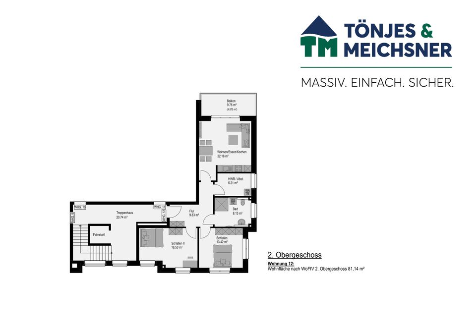 Neubau 3 Zimmer-Wohnung mit Balkon in Bösel mit 81,14 qm WHG 12 in Bösel