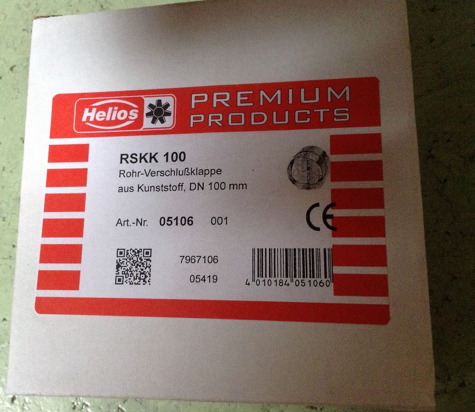 Helios RSKK 100 Rohr-Verschlußklappe DN 100 mm,Art.-Nr.:05106 in Zeitlofs