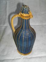 Glasflasche mit blauem Korbgeflecht verziert * 23cm * 0,5 l Rheinland-Pfalz - Simmern Vorschau