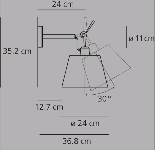 Artemide Tolomeo Parete Diffusore 24 cm Satin grau in Mönchengladbach