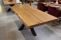 Baumscheibe Esstisch Tisch aus Eiche 7cm Baumkante 220x100cm Nordrhein-Westfalen - Monheim am Rhein Vorschau