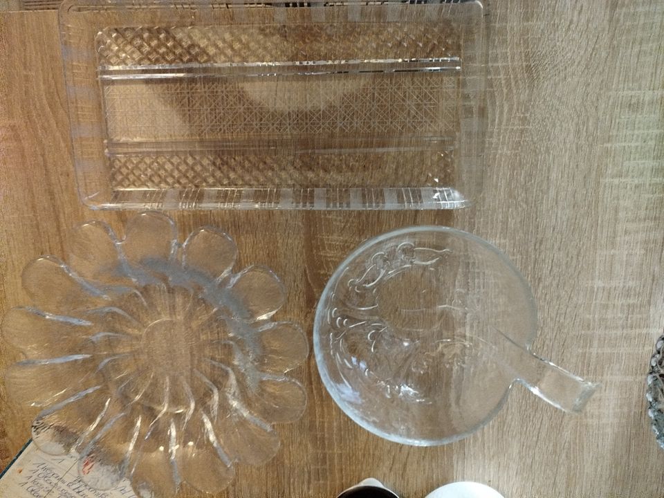 3er SET GLASARTIKEL,KUCHENPLATTE,SCHÜSSEL GLAS in Flensburg