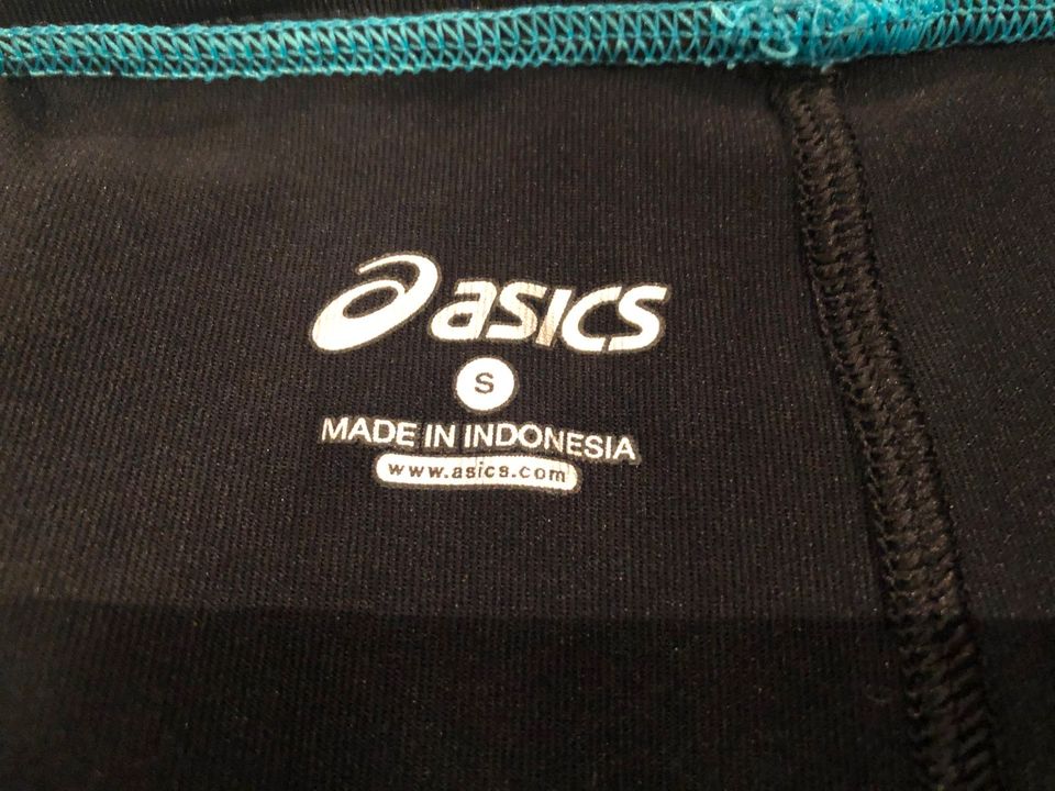 Asics Leggings / Sporthose schwarz-türkis Große S in Lauf a.d. Pegnitz