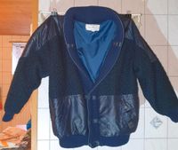 Jacke Blouson blau Strick Leder Luigi Alessandro Gr. 48/50 80er Brandenburg - Luckenwalde Vorschau