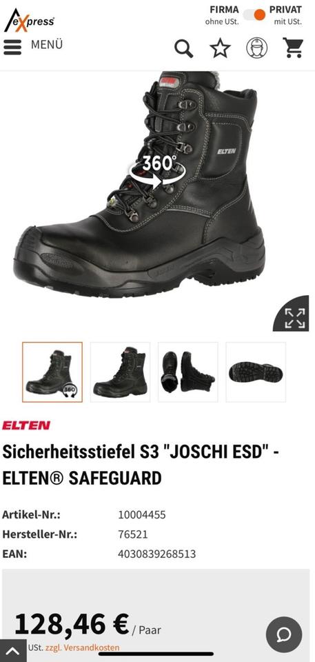 ELTEN Winter Sicherheitsstiefel S3 "JOSCHI ESD" - SAFEGUARD Gr.43 in Stuttgart