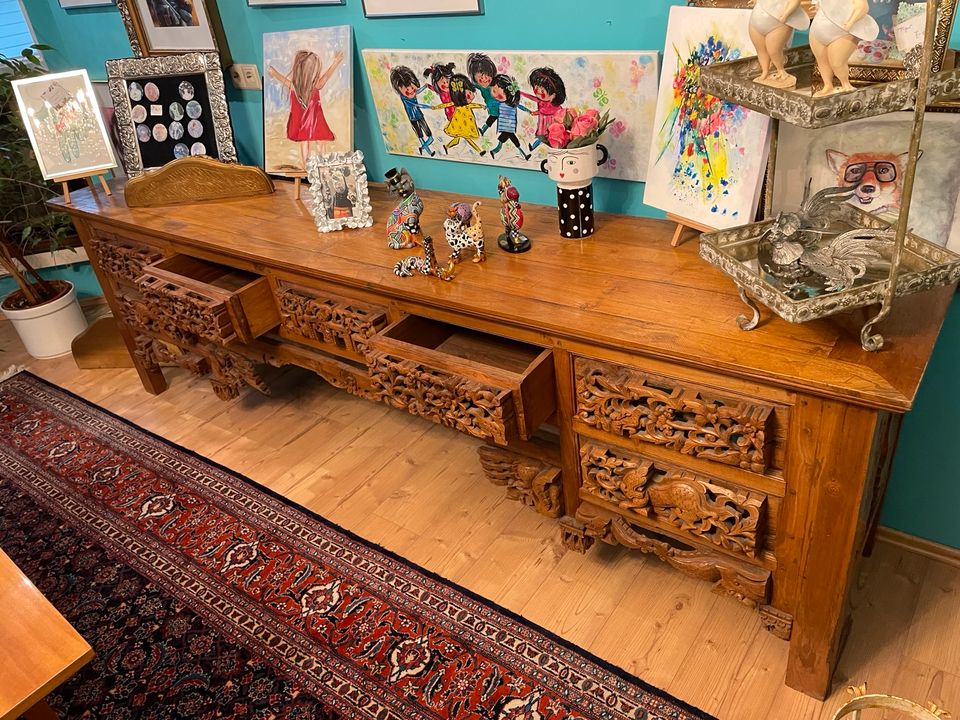 Sehr große balinesische Teak Kommode /Sideboard/Schnitzereien in Kirchheim unter Teck