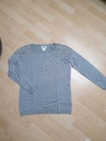 Grauer Pullover von Rick Caradona Größe 40/42 mit Perlen Bayern - Rimpar Vorschau