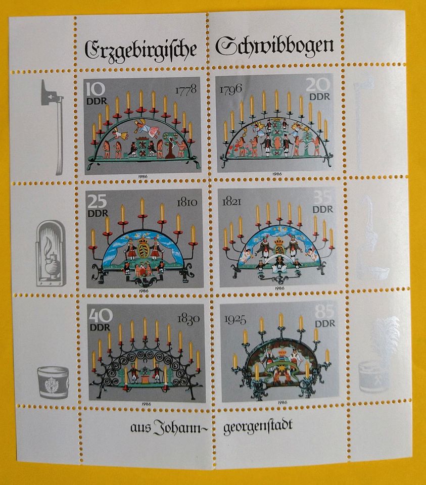 DDR Briefmarkenbogen in Ilmenau