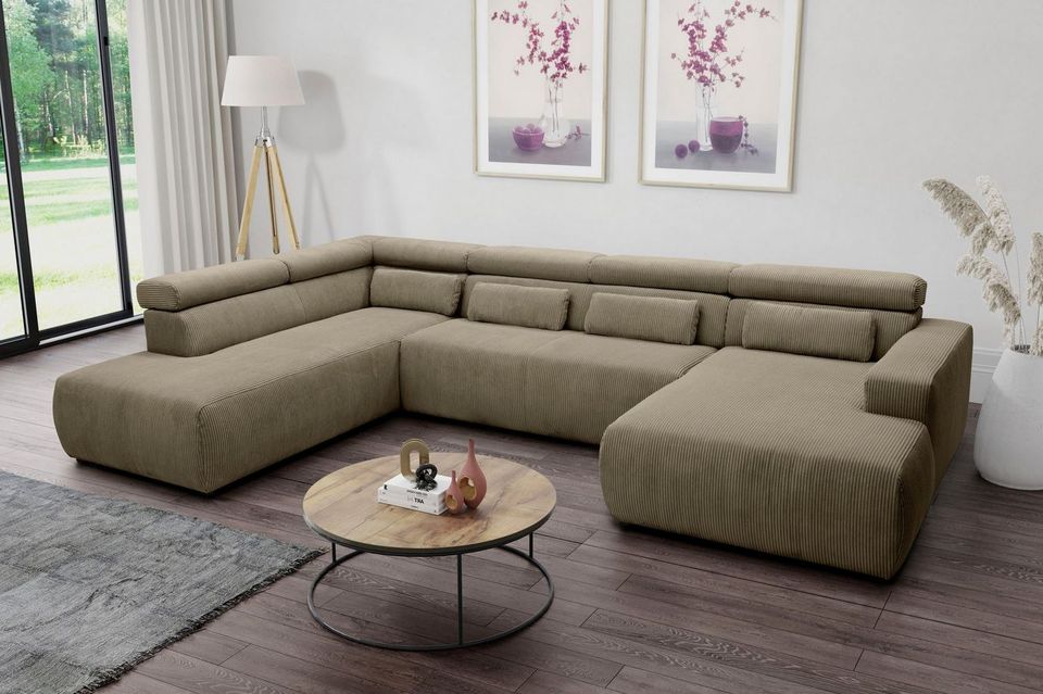 Wohnlandschaft Sitz-Kopf-Funktion 3 Farben Cord Sofa UVP3949,-NEU in Dortmund