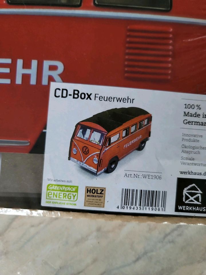 VW T1 Box Holz Feuerwehr Bus Stiftebox Schreibtisch Multivan T4 in Ernsgaden