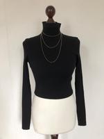 Strick Shirt 36 S REVIEW schwarz Langarm Turtleneck Crop Stretch Burglesum - Lesum Vorschau