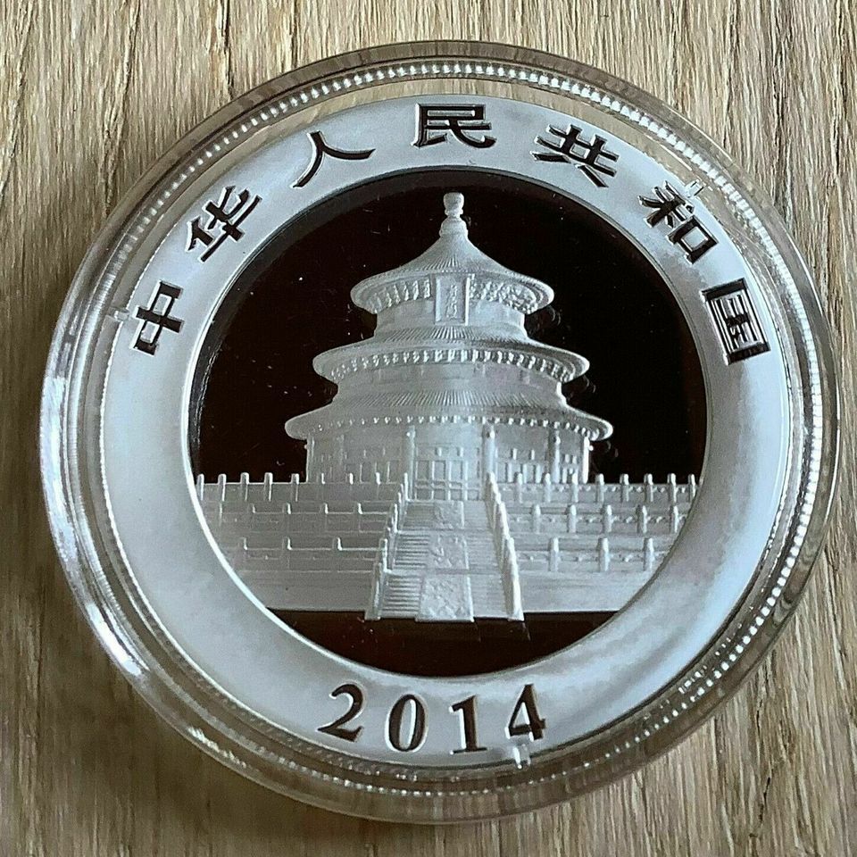 China Panda 2014 10 ¥ Yuan 1 Oz 999 er Silber / Silbermünze / org in Olsberg