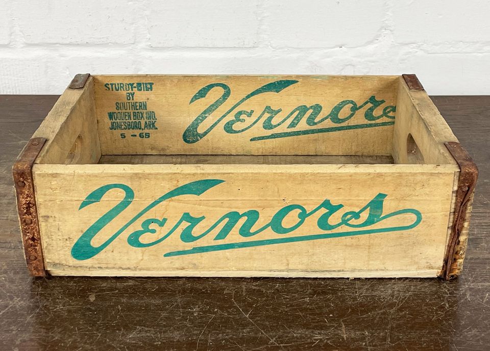 VINTAGE USA VERNORS GINGER ALE KISTE HOLZKISTE ANTIK ABLAGE BOX in Hamm