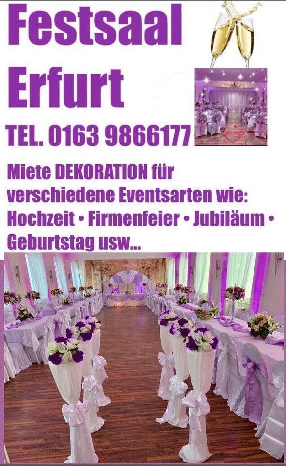 Hintergrund Hochzeit Stuhl-husse Brautpaar-Tisch Deko-mieten in Erfurt