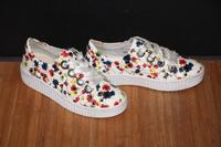 ♦️  Plateau Sneaker GABOR Gr. 36 Leder TOP weiß Blumenmuster Niedersachsen - Jork Vorschau
