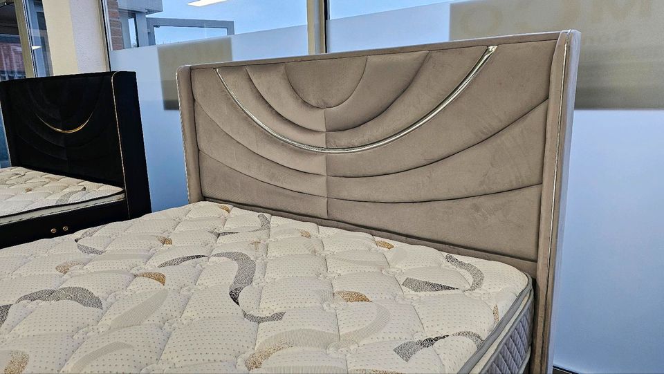 Boxspringbett 180x200 Samt Stoff Stauraum Matratze in H4 Neu! in Oberhausen