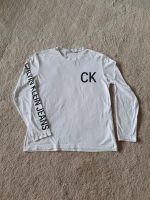 Calvin Klein langarm Shirt weiß m schwarzer Schrift gr.L Baden-Württemberg - Vellberg Vorschau