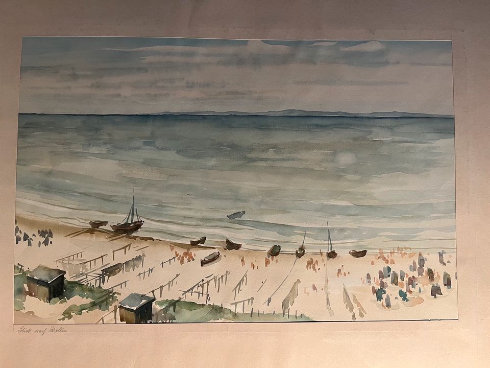 Gerhard Franke Meer Boote Zeichnungen Aquarell DDR VBK Kunst in Berlin