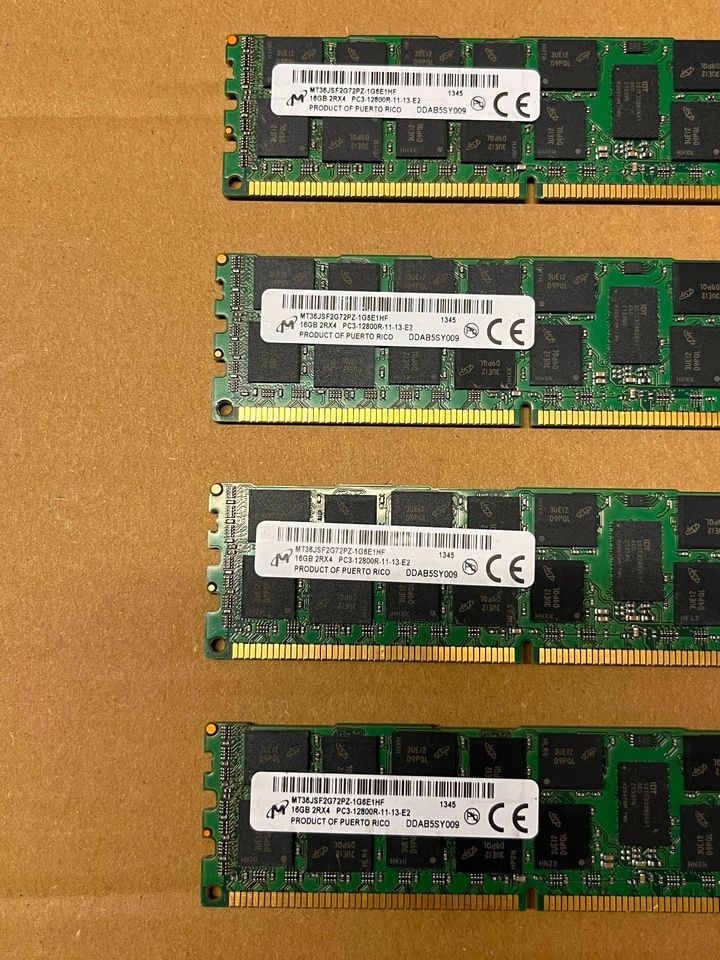 4 Arbeitsspeicher Micron 64 GB (je Riegel 16GB) 2Rx4 PC3-12800R in Uhingen