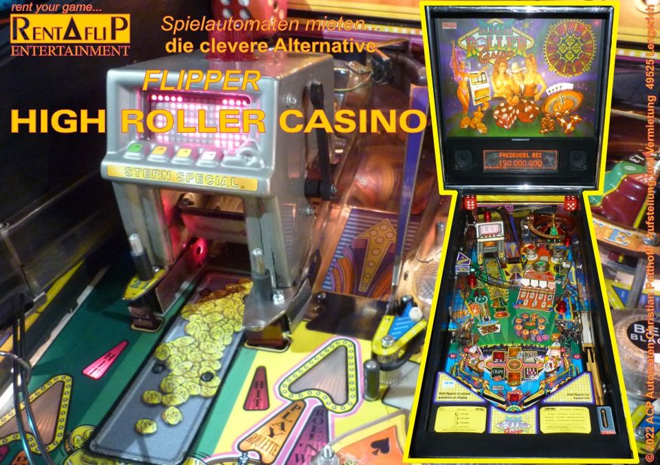 Flipperautomat > HIGH ROLLER CASINO < Flipper mieten in Lengerich