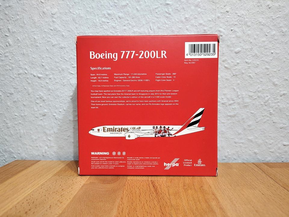 Herpa Wings 1:500 Boeing 777-200 Emirates 529235 in Stadthagen