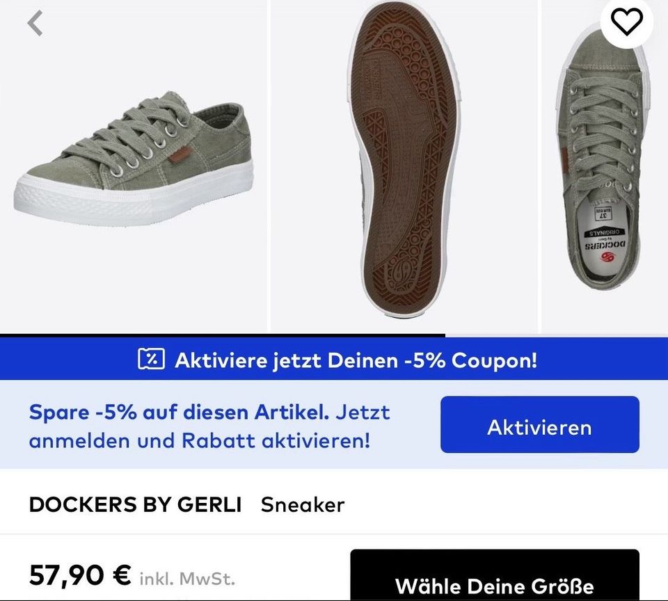 Dockers Sneaker oliv grün 40 WIE NEU ❤️ Schnäppchen  olivgrün in Marktoberdorf