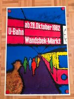 Orig Plakat Poster 60er Hamburg 62 Wandsbek Markt U-Bahn Hochbahn Altona - Hamburg Bahrenfeld Vorschau