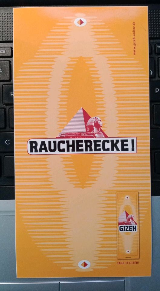 2 GIZEH Aufkleber Sticker # RAUCHERECKE # XL & TOP in Scheden