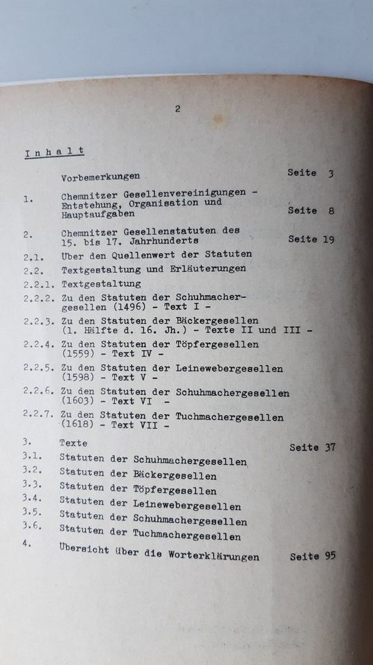 Statuten Chemnitzer Handwerksgesellen in Aue