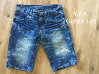 kurze Jeans Hose Y.F.K. Größe 146 in blau mit schicker Waschung Brandenburg - Prenzlau Vorschau